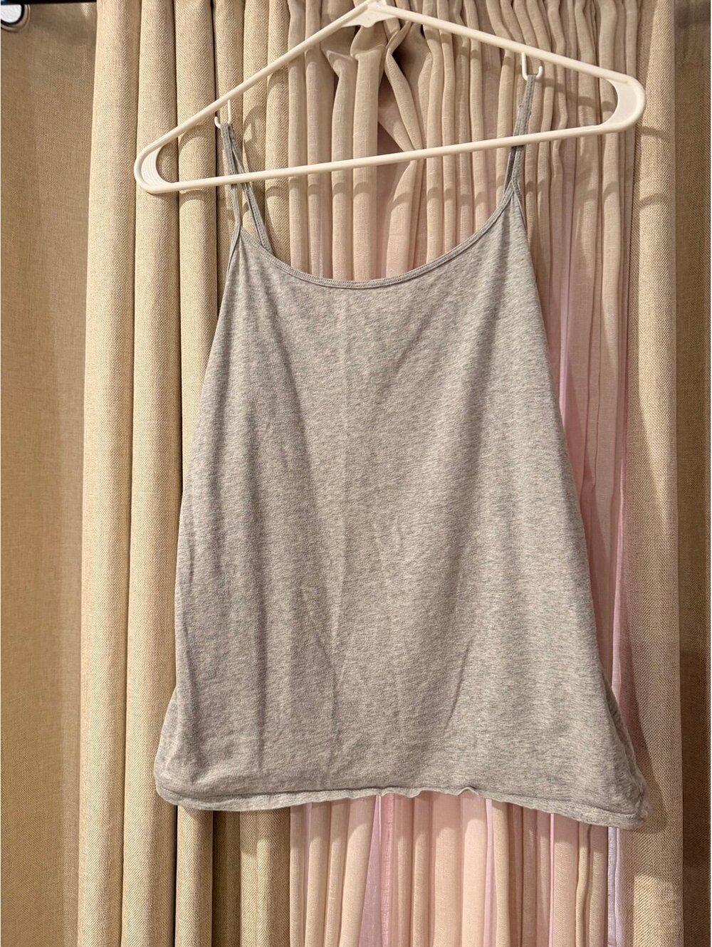 Women's gray spaghetti strap tank top